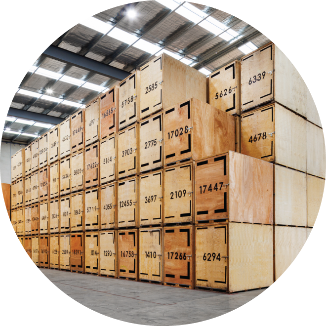 taxiboxes stored securely in warehouse